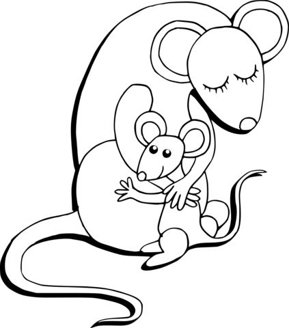 Rat Family Coloring Page